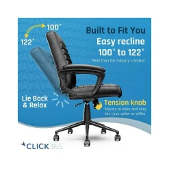 Click365 Ergonomic Chairs<Transform 3.0 Ergonomic Bonded Leather Swivel Desk Chair, (CCHR10008B)