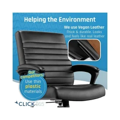 Click365 Ergonomic Chairs<Transform 3.0 Ergonomic Bonded Leather Swivel Desk Chair, (CCHR10008B)