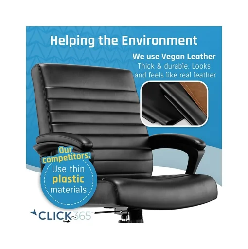 Click365 Ergonomic Chairs<Transform 3.0 Ergonomic Bonded Leather Swivel Desk Chair, (CCHR10008B)