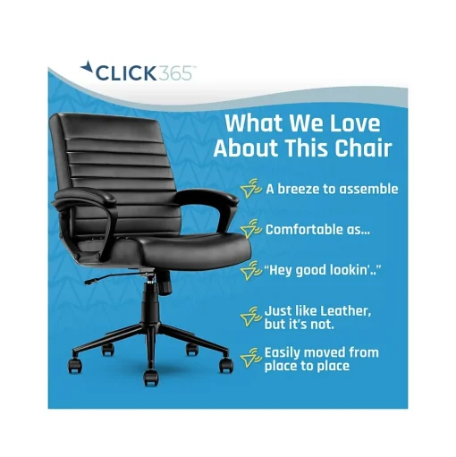 Click365 Ergonomic Chairs<Transform 3.0 Ergonomic Bonded Leather Swivel Desk Chair, (CCHR10008B)