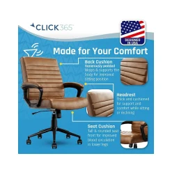 Click365 Ergonomic Chairs<Transform 3.0 Ergonomic Bonded Leather Swivel Desk Chair, (CCHR10008A)