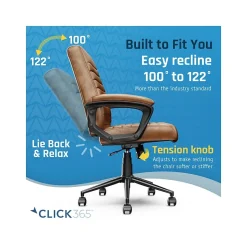 Click365 Ergonomic Chairs<Transform 3.0 Ergonomic Bonded Leather Swivel Desk Chair, (CCHR10008A)