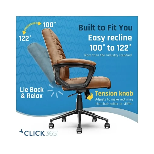 Click365 Ergonomic Chairs<Transform 3.0 Ergonomic Bonded Leather Swivel Desk Chair, (CCHR10008A)