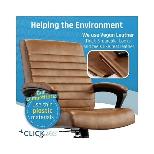 Click365 Ergonomic Chairs<Transform 3.0 Ergonomic Bonded Leather Swivel Desk Chair, (CCHR10008A)
