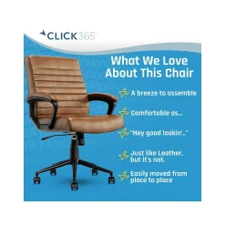 Click365 Ergonomic Chairs<Transform 3.0 Ergonomic Bonded Leather Swivel Desk Chair, (CCHR10008A)