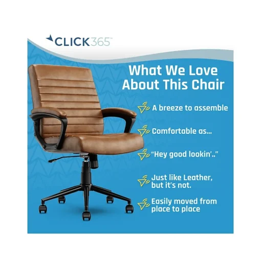Click365 Ergonomic Chairs<Transform 3.0 Ergonomic Bonded Leather Swivel Desk Chair, (CCHR10008A)