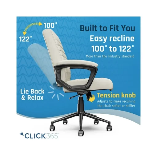 Click365 Ergonomic Chairs<Transform 3.0 Ergonomic Vegan Leather Swivel Desk Chair, (CCHR10008C)