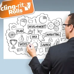 All Things Cling Dry Erase<Cling-rite Removable Dry Erase Sheets Roll, 100' Roll, White (CGS1003CLINGRITE)