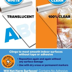 All Things Cling Dry Erase<Cling-rite Removable Dry Erase Sheets Roll, 100' Roll, White (CGS1003CLINGRITE)