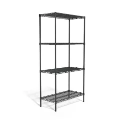 Coastwide Professional Shelving<™ 4-Shelf Wire Unit, 36"W, Black (CW25470)