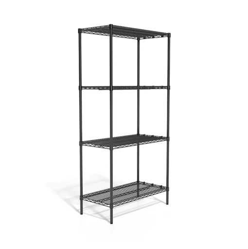Coastwide Professional Shelving<™ 4-Shelf Wire Unit, 36"W, Black (CW25470)