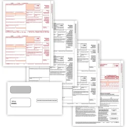 ComplyRight Tax Forms<2024 1098 Tax Form Envelopes, 3-Part, 2-Up, Copies A, B, C and/or State, 25/Pack (6108E)