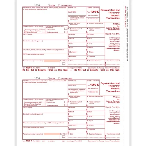 ComplyRight Tax Forms<2024 1099 Tax Form, 2-Part, 2-Up, Copy A, 100/Pack (5325)