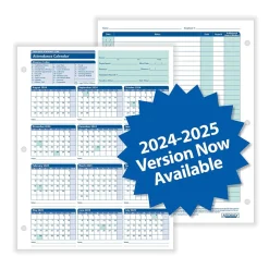 ComplyRight Hr Forms<2024-2025 Academic Attendance Calendar, 50/Pack (A43005015)