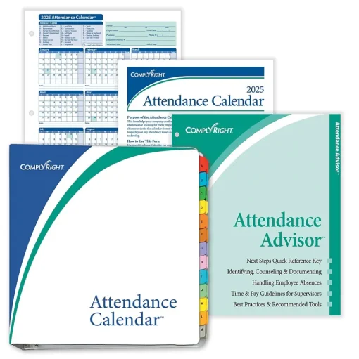 ComplyRight Hr Forms<2025 Attendance Calendar Set, 100 Forms/Pack (A1411W16PK100)