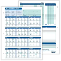 ComplyRight Hr Forms<2025 Attendance Calendar Set, 100 Forms/Pack (A1411W16PK100)