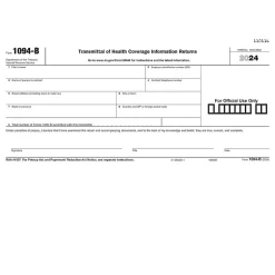 ComplyRight Tax Forms<2024 1094-B Tax Form, 1-Part, White/Black, 500/Pack (1094BT500)