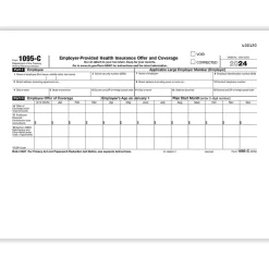 ComplyRight Tax Forms<2024 1095-C Tax Form, 1-Part, White/Black, 25/Pack (1095CIRS25)