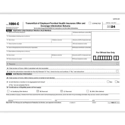 ComplyRight Tax Forms<2024 1094-C Tax Form, 1-Part, White/Black, 50/Pack (1094CT50)