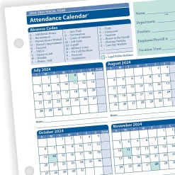 ComplyRight Hr Forms<2024-2025 Fiscal Attendance Calendar, 50/Pack (A42005015)
