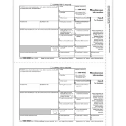 ComplyRight Tax Forms<2024 1099-MISC Tax Form, 1-Part, 2-Up, Recipient Copy B, 50/Pack (511150)