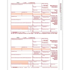 ComplyRight Tax Forms<2024 1099-MISC Tax Form, 1-Part, 2-Up, Federal Copy A, 50/Pack (511050)