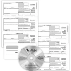 ComplyRight Tax Forms<2024 1099-NEC Recipient Copy Only Tax Form, Envelopes and TaxRight Software, 3-Part, 2-Up, White, 50/Pack
