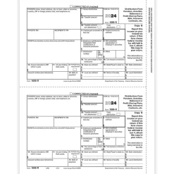 ComplyRight Tax Forms<2024 1099-R Tax Form, 1-Part, 2-Up, Recipient Copy B, 50/Pack (514150)