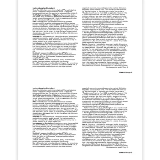 ComplyRight Tax Forms<2024 1099-R Tax Form, 1-Part, 2-Up, Recipient Copy B, 50/Pack (514150)