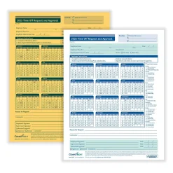 ComplyRight Hr Forms<2025 Time Off Request and Approval Form, 2-Part, 50 Forms/Pack (A0030)
