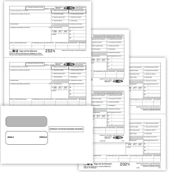 ComplyRight Tax Forms<2024 W-2 Tax Form Envelopes/Recipient Copy Only, 3-Part, 2-Up, Copy B, C/2, D/1, 25/Pack (5647E25)
