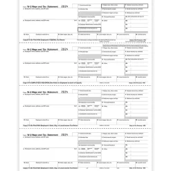 ComplyRight Tax Forms<2024 W-2 Tax Form, 4-Part, 4-Up, Employee Copy, 50/Pack (520650)