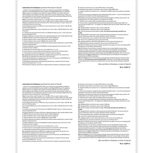 ComplyRight Tax Forms<2024 W-2 Tax Form, 2-Part, 2-Up, Employee Copy C, 50/Pack (520350)