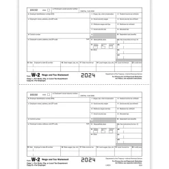 ComplyRight Tax Forms<2024 W-2 Tax Form, 1-Part, 2-Up, Employer Copy D, 50/Pack (520450)