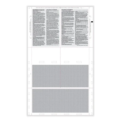 ComplyRight Tax Forms<2024 W-2 Tax Form, 1-Part, 4-Up, Copy B, C, 2, or Extra, 500/Pack (PS1287)