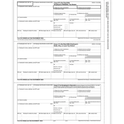 ComplyRight Tax Forms<2024 W-2 Tax Form, 1-Part, 3-Up, Employee Copy B, C, and 2, 50/Pack (521050)