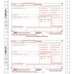 ComplyRight Tax Forms<2024 W-2 Tax Form, 6-Part, 2-Up, Employer Copy A, 1/D, B, C, 2, 1/D, 25/Pack (9811625)