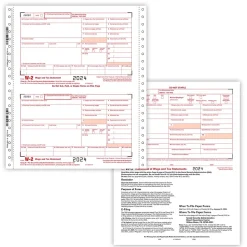 ComplyRight Tax Forms<2024 W-2 Tax Form, 6-Part, 2-Up, Employer Copy A, 1/D, B, C, 2, 1/D, 25/Pack (9811625)
