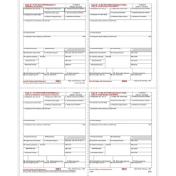 ComplyRight Tax Forms<2024 W-2 Tax Form, 1-Part, 4-Up, Copy B, C, 2, 500/Pack (5205B)