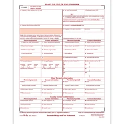 ComplyRight Tax Forms<2024 W-2C Tax Form, 1-Part, Federal Copy A, 50/Pack (531350)