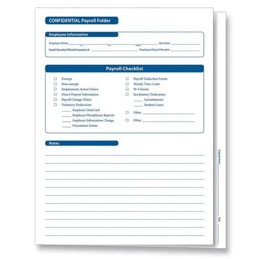 ComplyRight Hr Forms<™ Confidential Employee Payroll Records Folder, Pack of 25 (A2317)