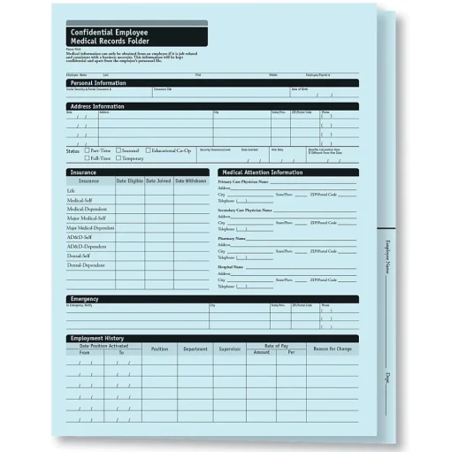 ComplyRight Medical Forms<Confidential Employee Medical Records Folder, Pack of 25 (A2211)