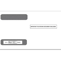 ComplyRight Tax Forms<Double Window Envelope for W-2 (5218) Tax Form, 5.63" x 9", White/Black, 100/Pack (51511)