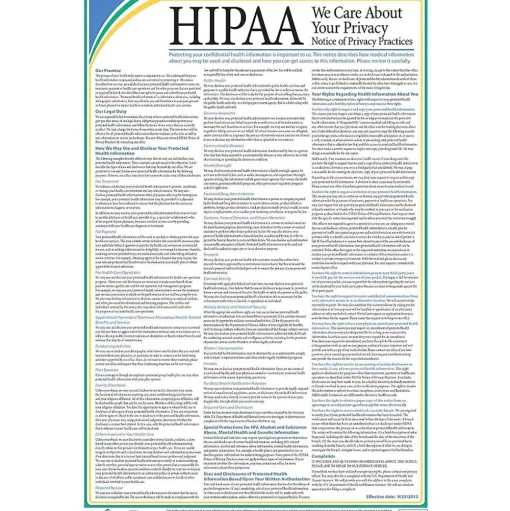 ComplyRight Medical Forms<™ HIPAA Notice of Privacy Practices Poster (A2123)