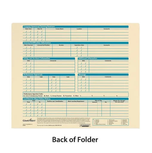ComplyRight Hr Forms<™ Personnel Pocket File Folder, Pack of 25 (A1202)