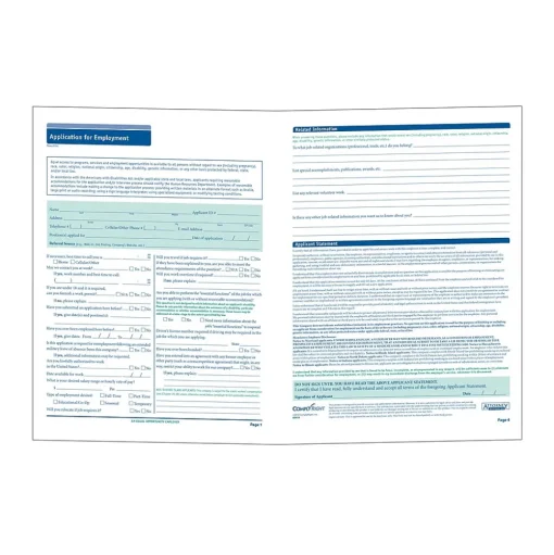 ComplyRight Hr Forms<™ 50-State Job Application (Long Form), Pack of 50 (A0019)