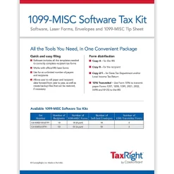 ComplyRight Tax Forms<TaxRight 2024 1099-MISC Tax Form Tax Forms, Envelopes, TipSheet & Software, 4-Part, 50/Pack (SC6103ES)