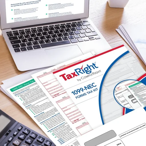 ComplyRight Tax Forms<TaxRight 2024 1099-NEC Tax Form Tax Forms, Envelopes & TipSheet, 4-Part, 50/Pack (NECSC6103E)