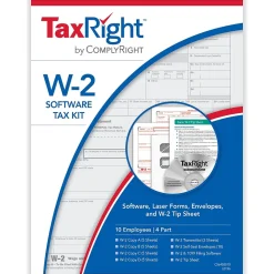 ComplyRight Tax Forms<TaxRight 2024 W-2 Tax Form Tax Forms, Envelopes, TipSheet & Software, 4-Part, 10/Pack (SC5645ES10)