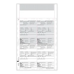 ComplyRight Tax Forms<W-2 Tax Form. Pressure Seal, 4-Up, Box Format, Copies B,C,2,2, EZ-Fold Duplex, 14", 500/Pack (PS1280Z)